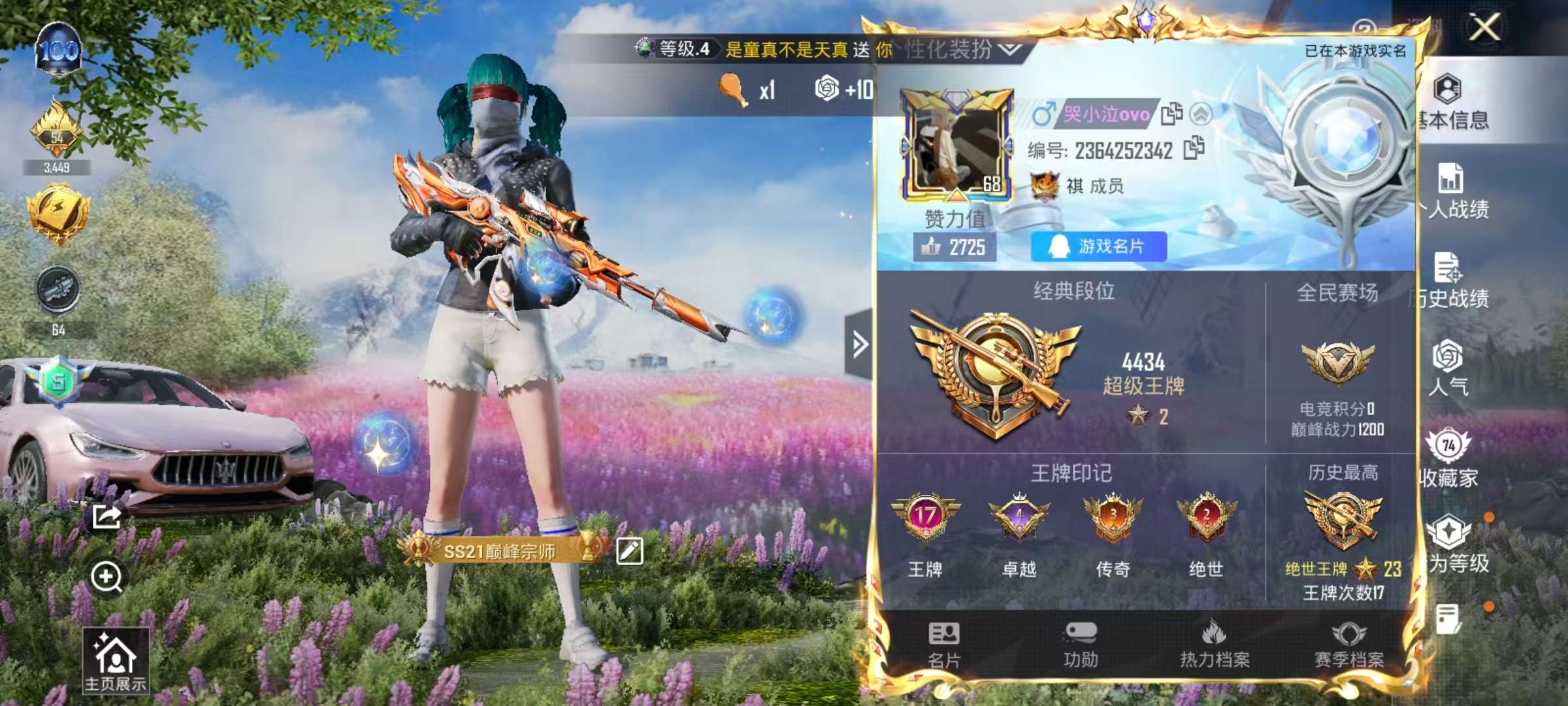 HPSJ43560和平精英账号详情图2