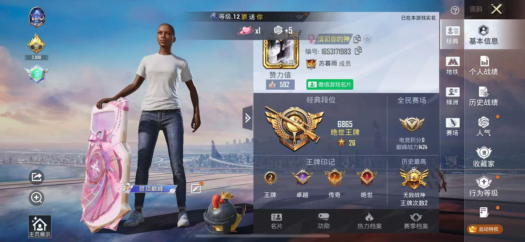 HPSJ3453808和平精英账号详情图2