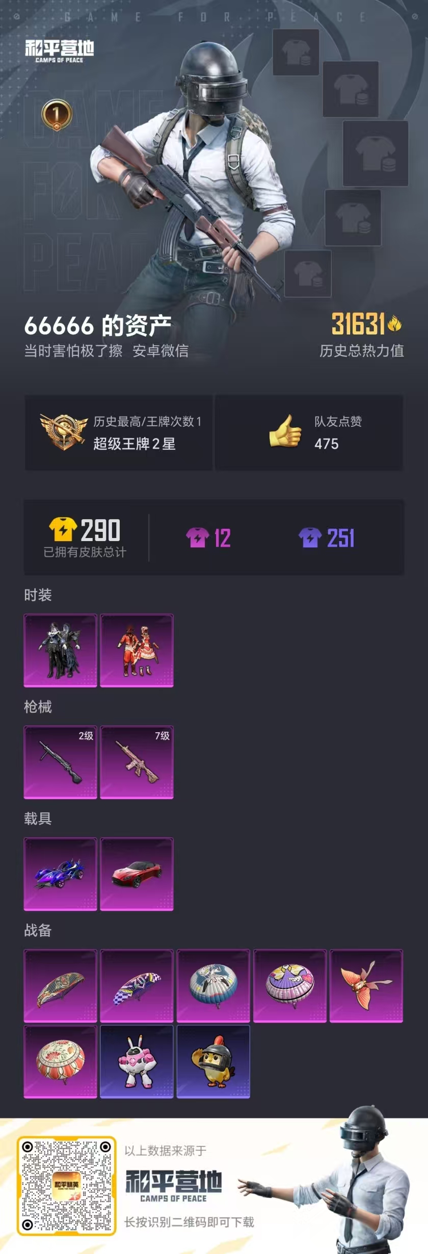 HPSJ3453766和平精英账号详情图4