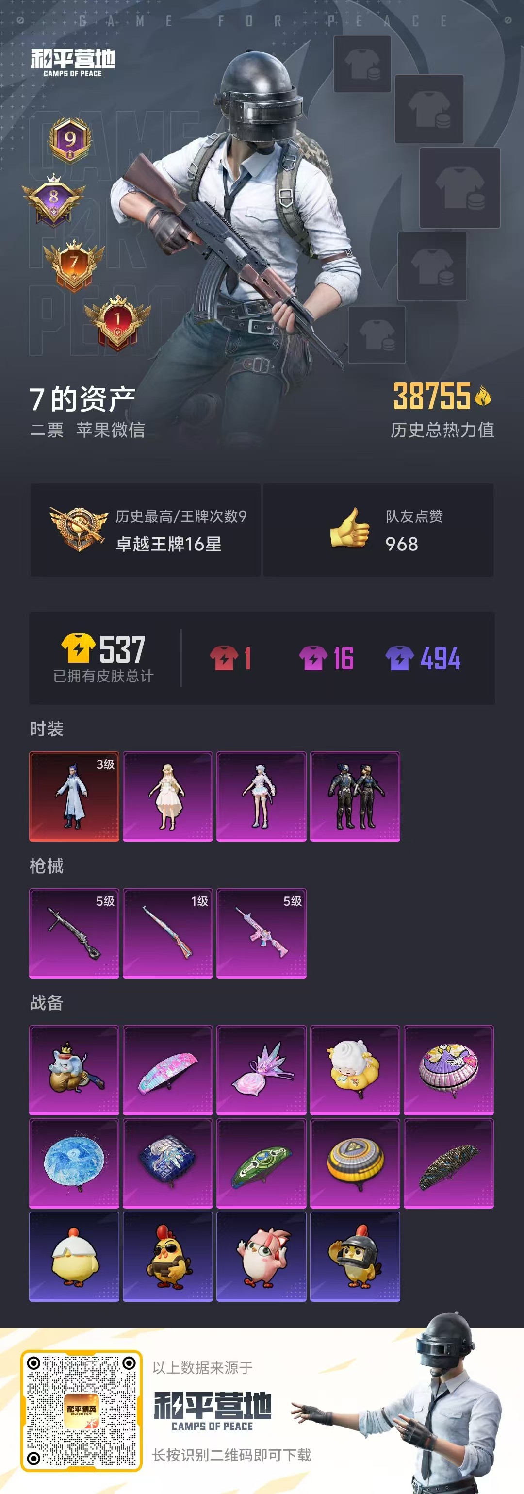 HPSJ3453820和平精英账号详情图4