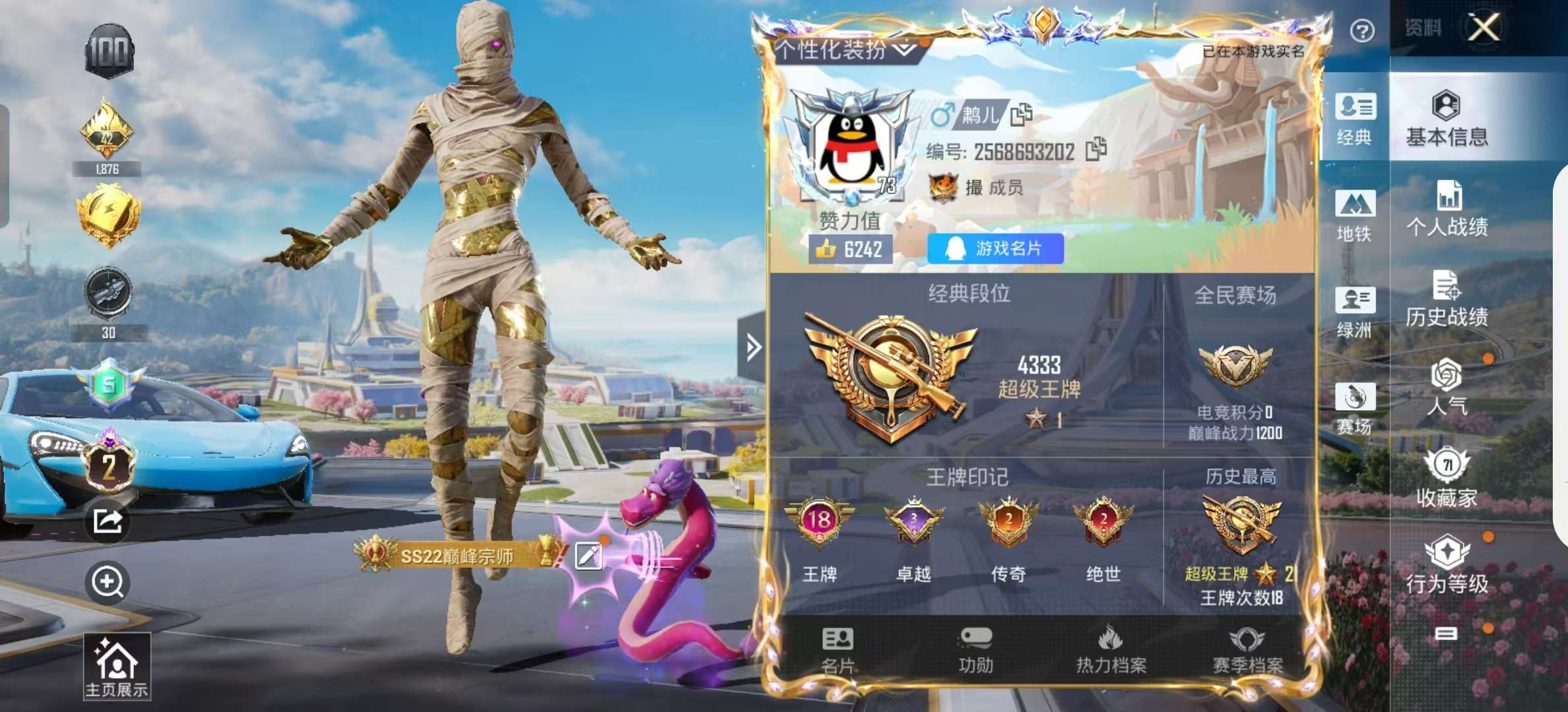 HPSJ3453825和平精英账号详情图4