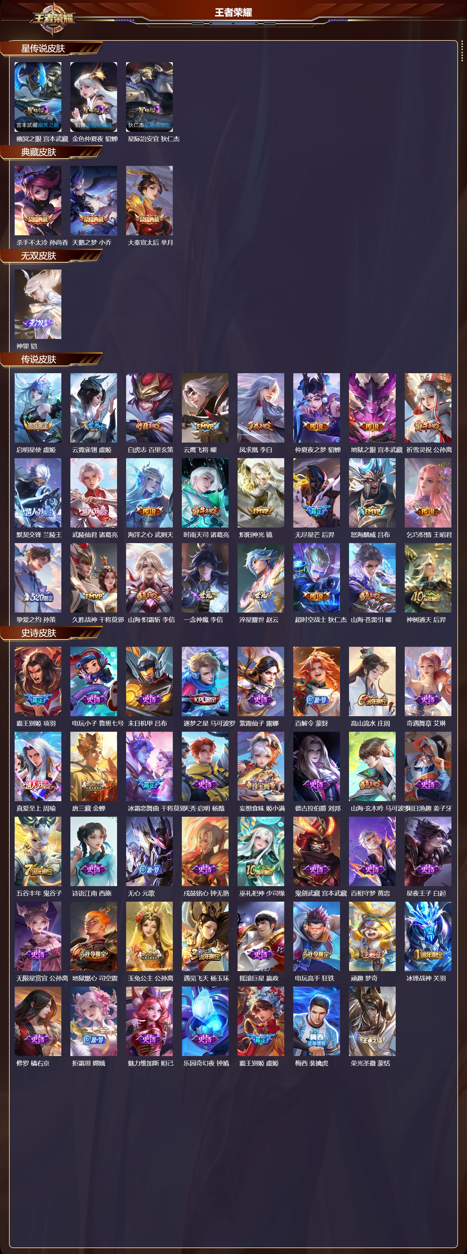 WZQM3482340王者荣耀账号详情图3