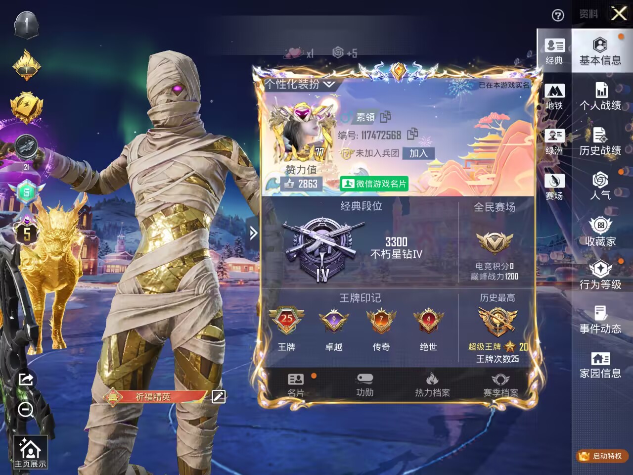 HPSJ3453835和平精英账号详情图2