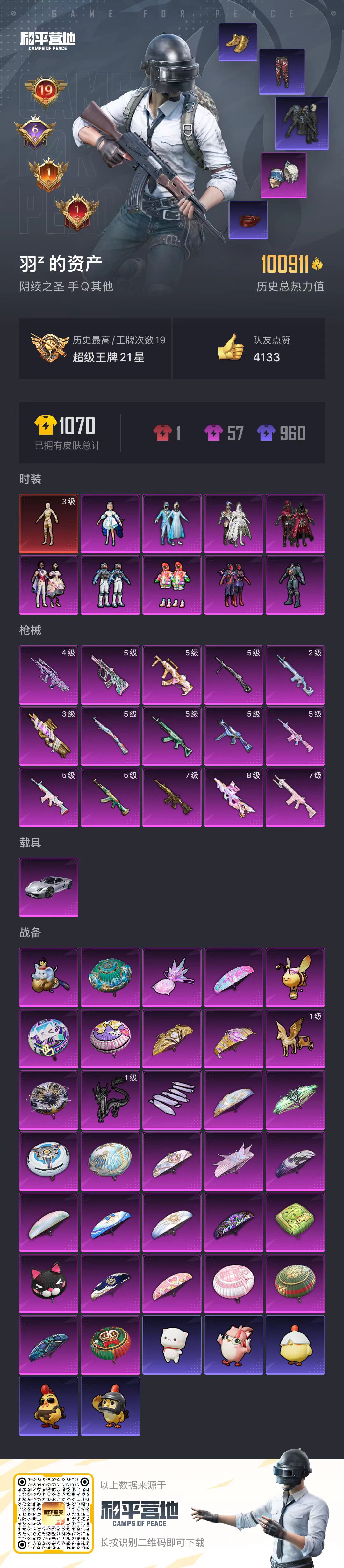 HPSJ3453945和平精英账号详情图4