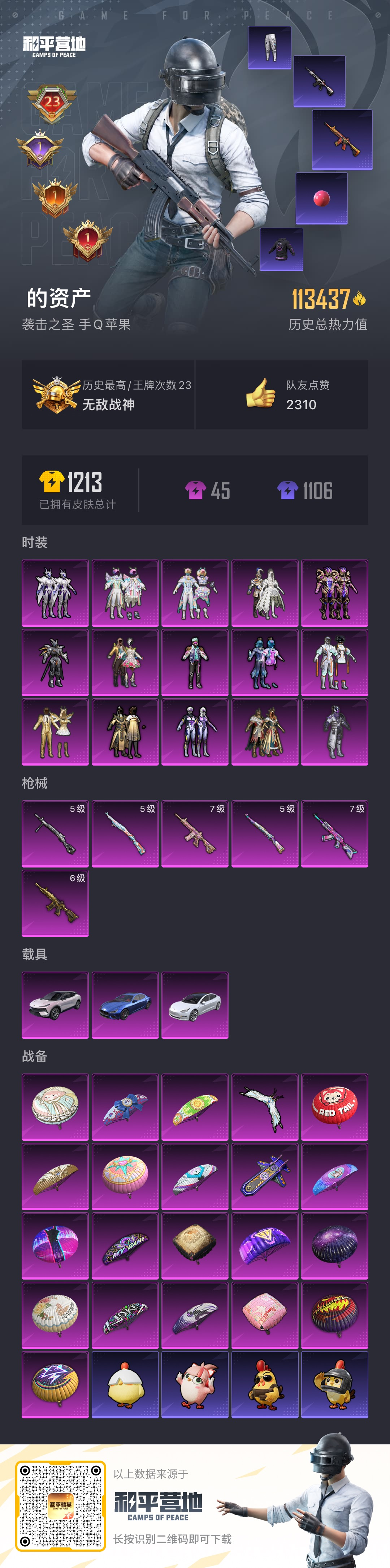 HPSJ3453744和平精英账号详情图2