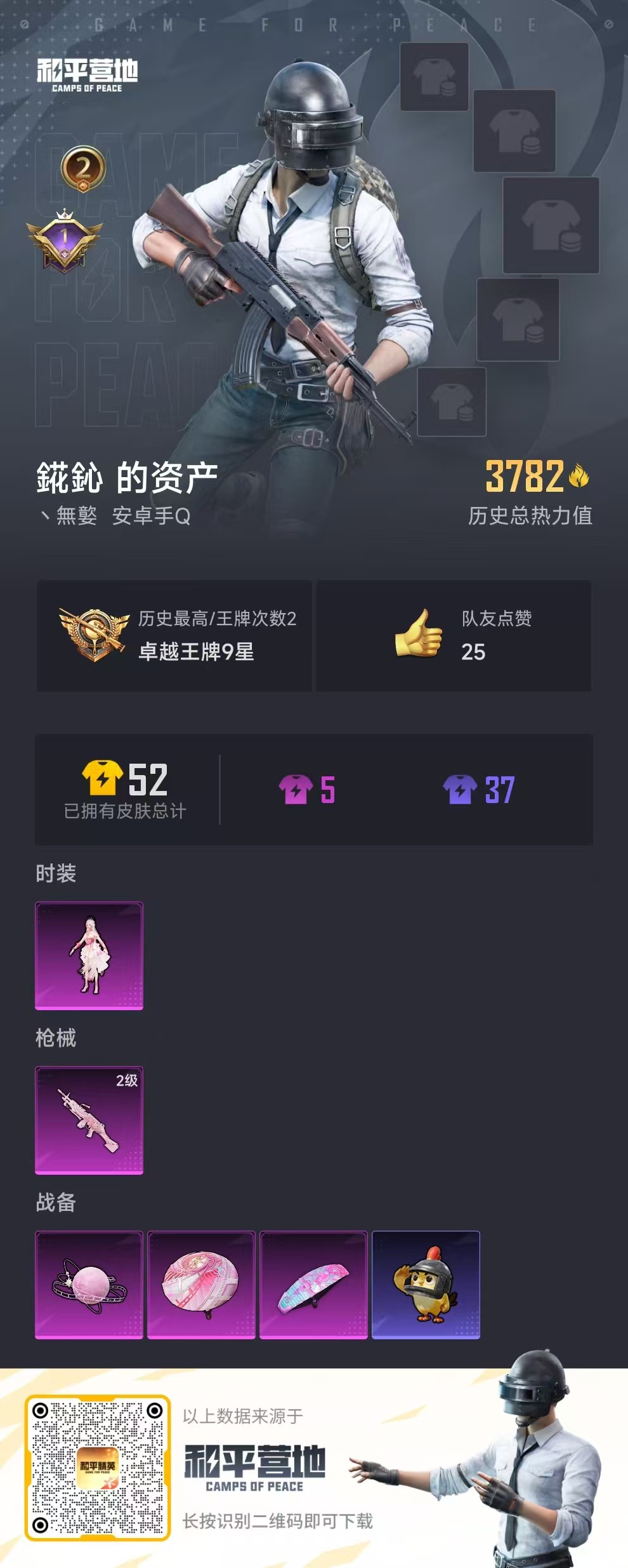 HPSJ43605和平精英账号详情图2