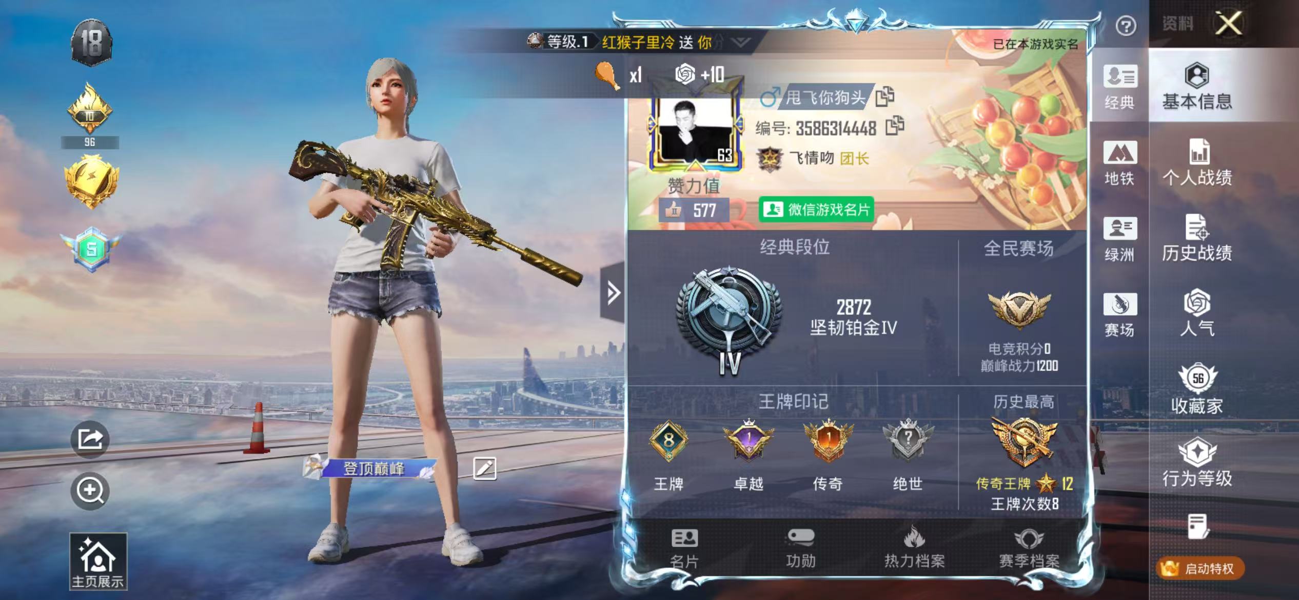 HPSJ3453927和平精英账号详情图2 HPSJ3453927和平精英账号详情图2