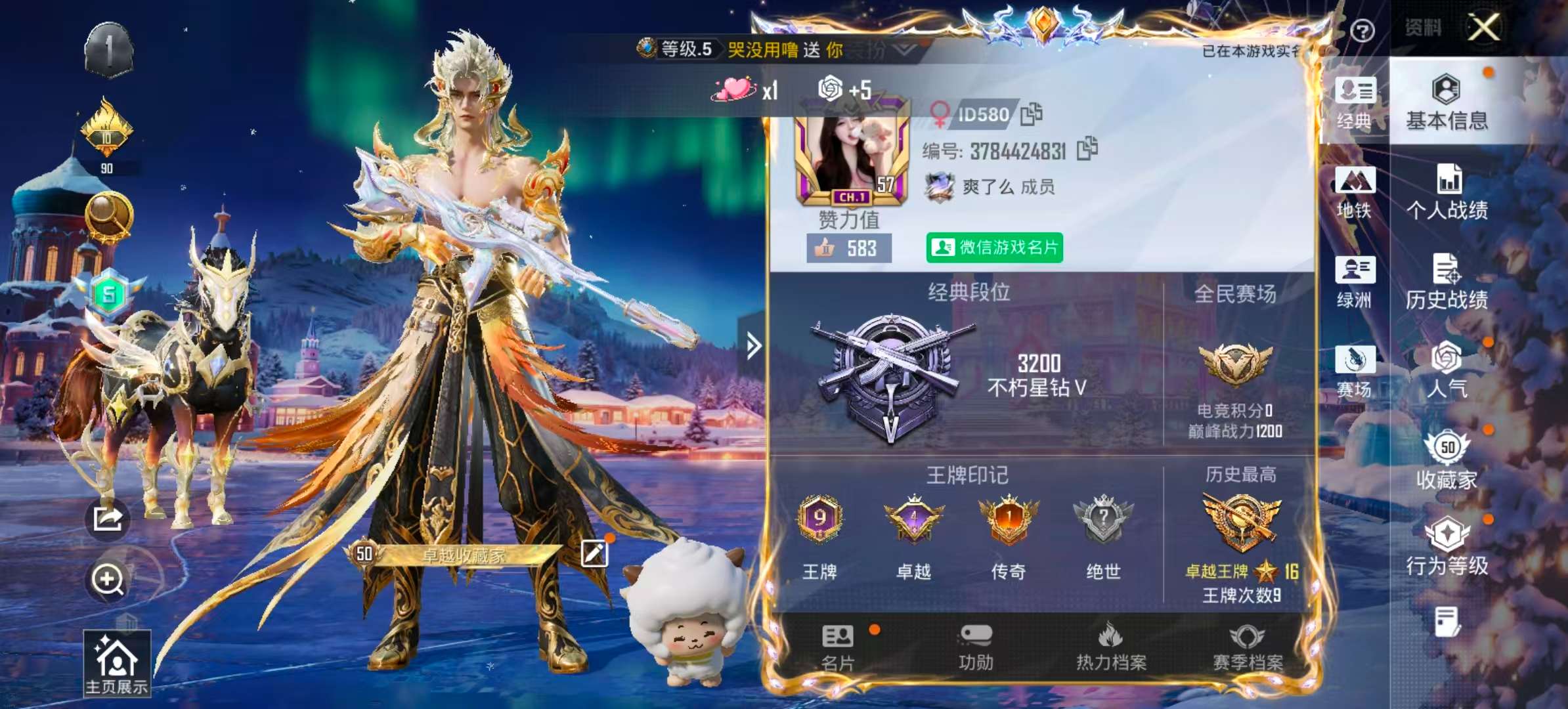 HPSJ3453845和平精英账号详情图3