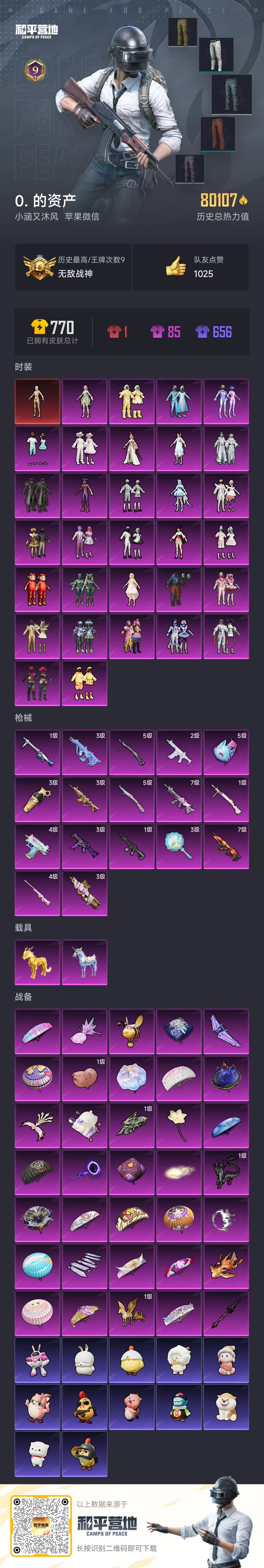 HPSJ3453780和平精英账号详情图3