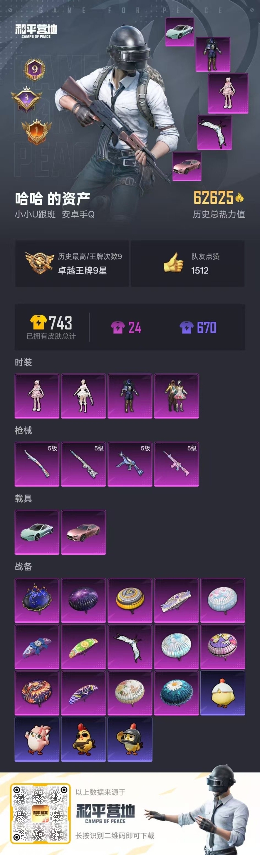 HPSJ3453906和平精英账号详情图3