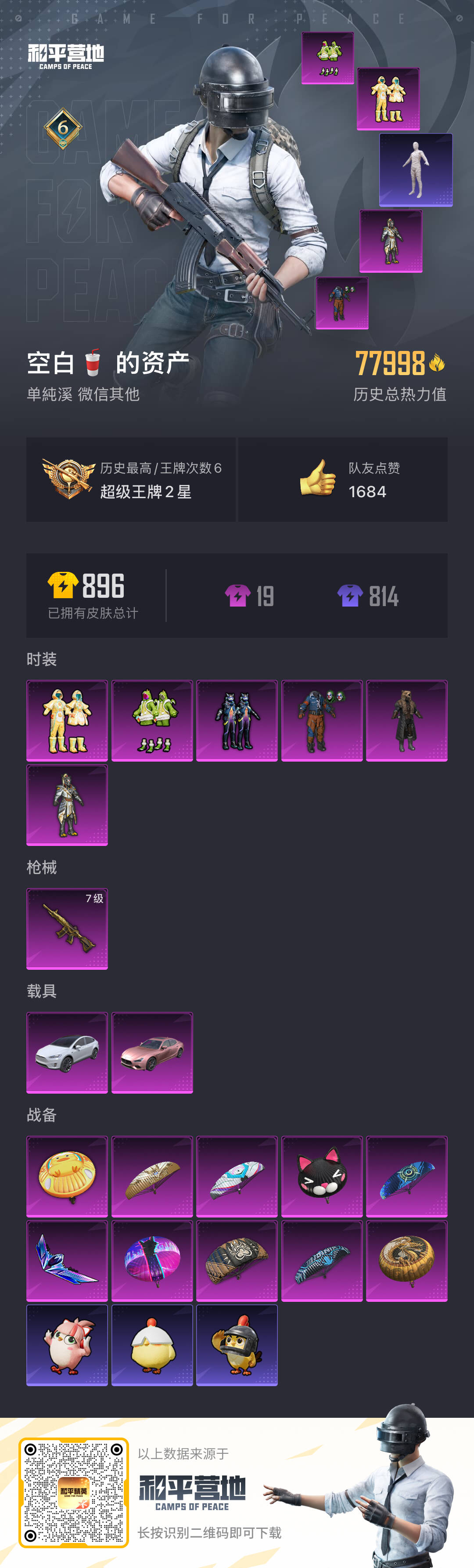 HPSJ3454971和平精英账号详情图4