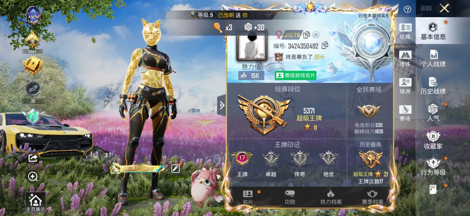 HPSJ3455038和平精英账号详情图2