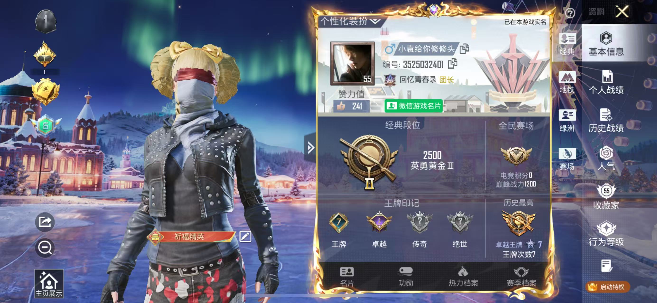 HPSJ3454976和平精英账号详情图2