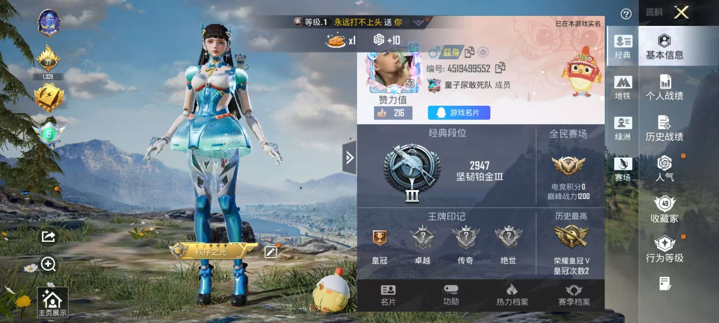 HPSJ40672和平精英账号详情图3