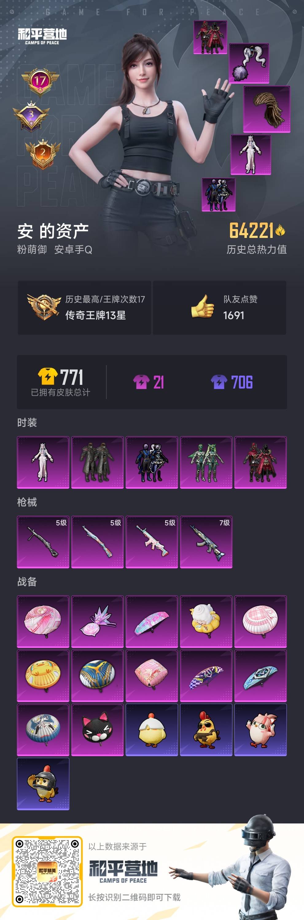 HPSJ45222和平精英账号详情图3