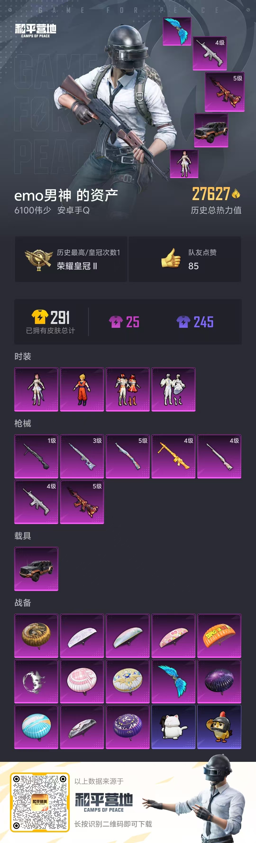 HPSJ3415036和平精英账号详情图3 HPSJ3415036和平精英账号详情图3