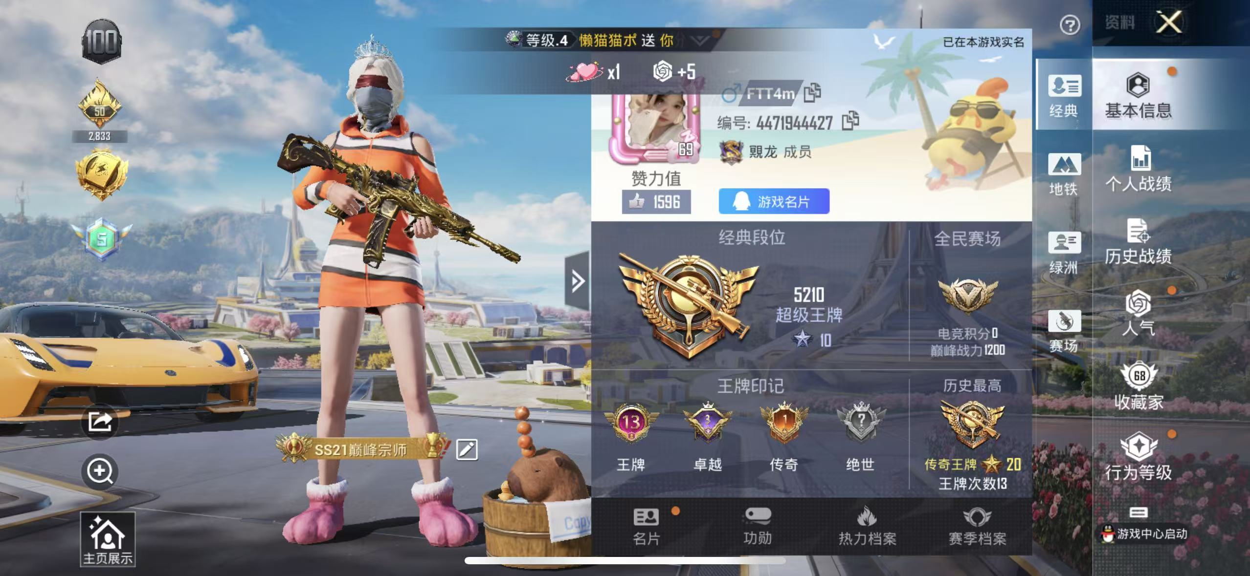 HPSJ3408223和平精英账号详情图3 HPSJ3408223和平精英账号详情图3