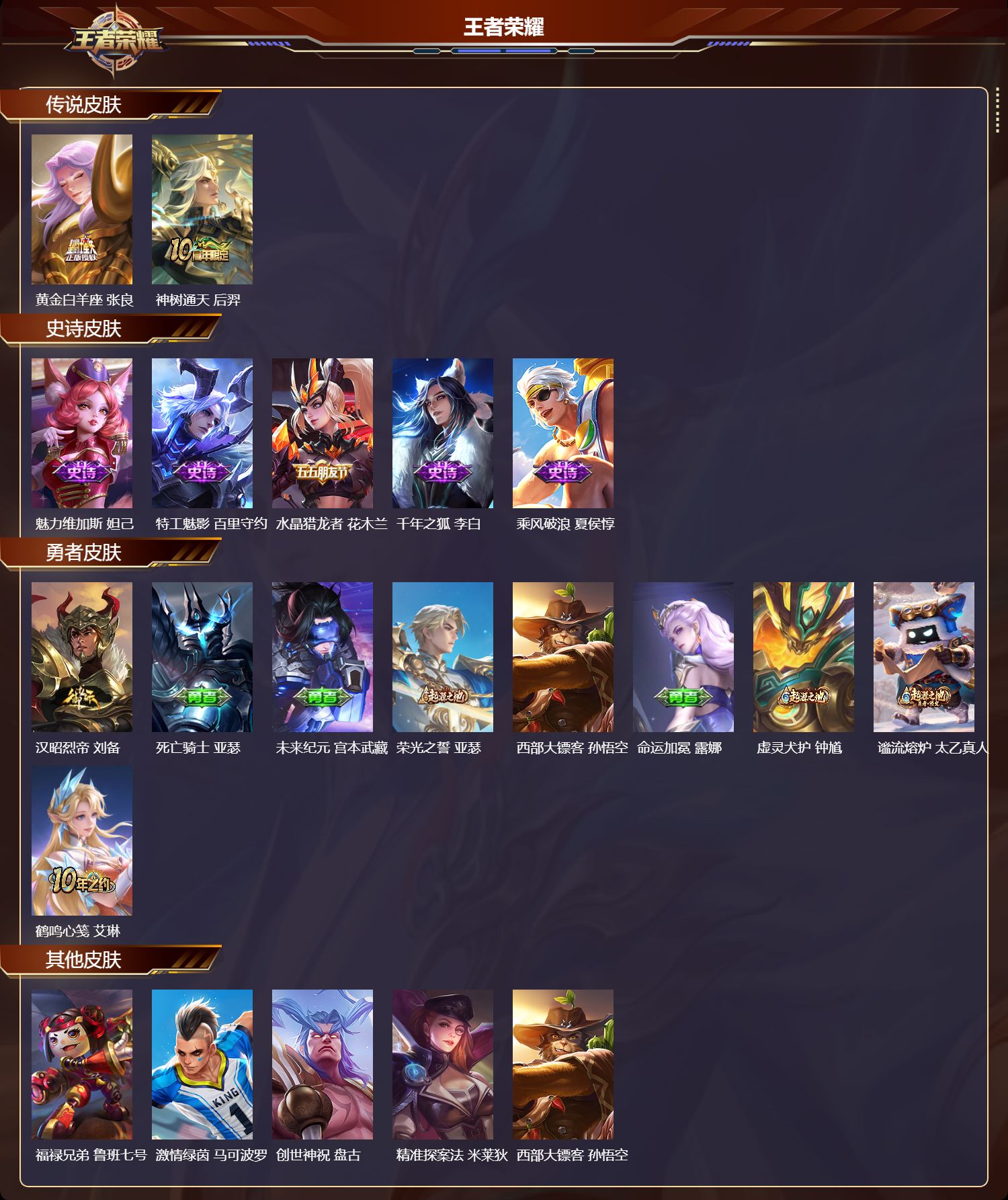 WZMK3406116王者荣耀账号详情图2