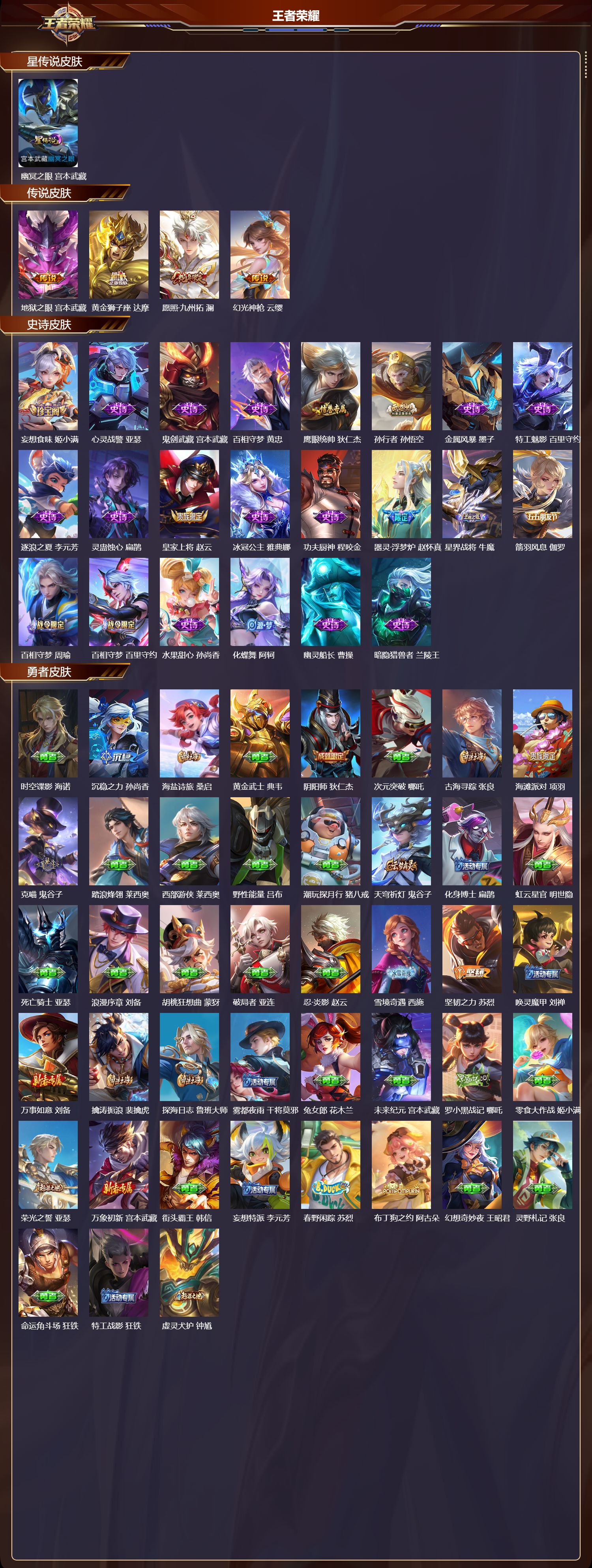 WZMK3433065王者荣耀账号详情图2 WZMK3433065王者荣耀账号详情图2