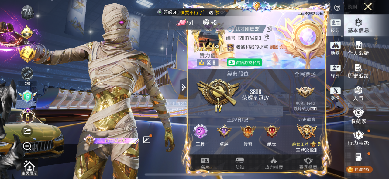 HPSJ3416206和平精英账号详情图2 HPSJ3416206和平精英账号详情图2