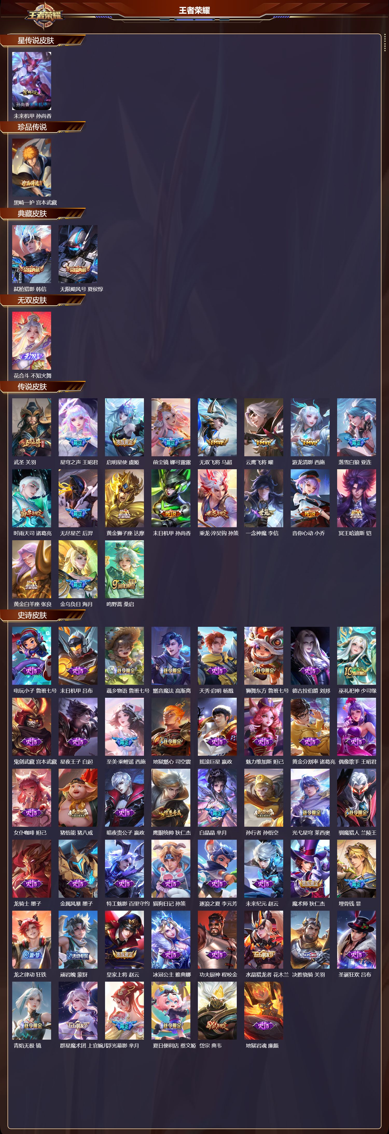 WZMK3412918王者荣耀账号详情图2 WZMK3412918王者荣耀账号详情图2