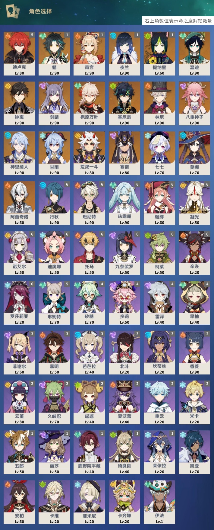 YSMK315945原神账号详情图3 YSMK315945原神账号详情图3