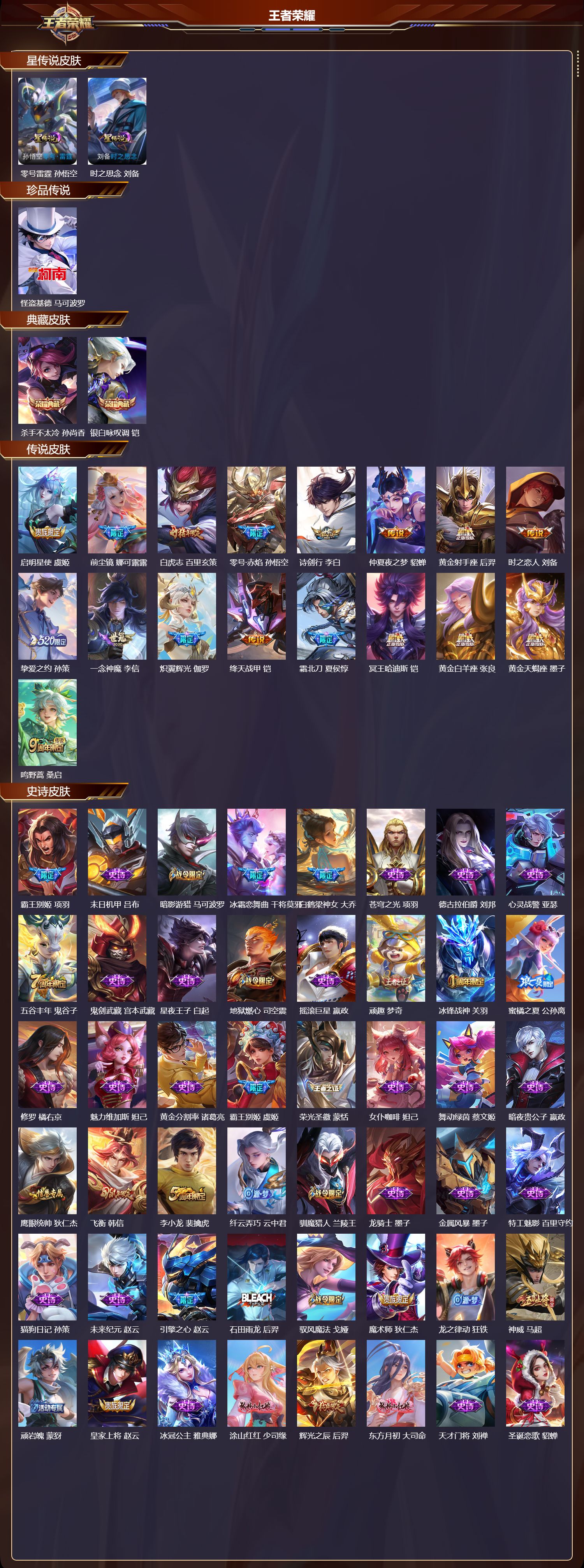 WZMK3412928王者荣耀账号详情图2 WZMK3412928王者荣耀账号详情图2