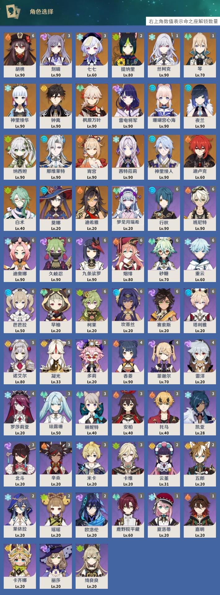 YSMK316036原神账号详情图3 YSMK316036原神账号详情图3