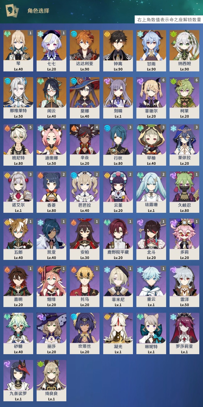 YSMK316774原神账号详情图3 YSMK316774原神账号详情图3