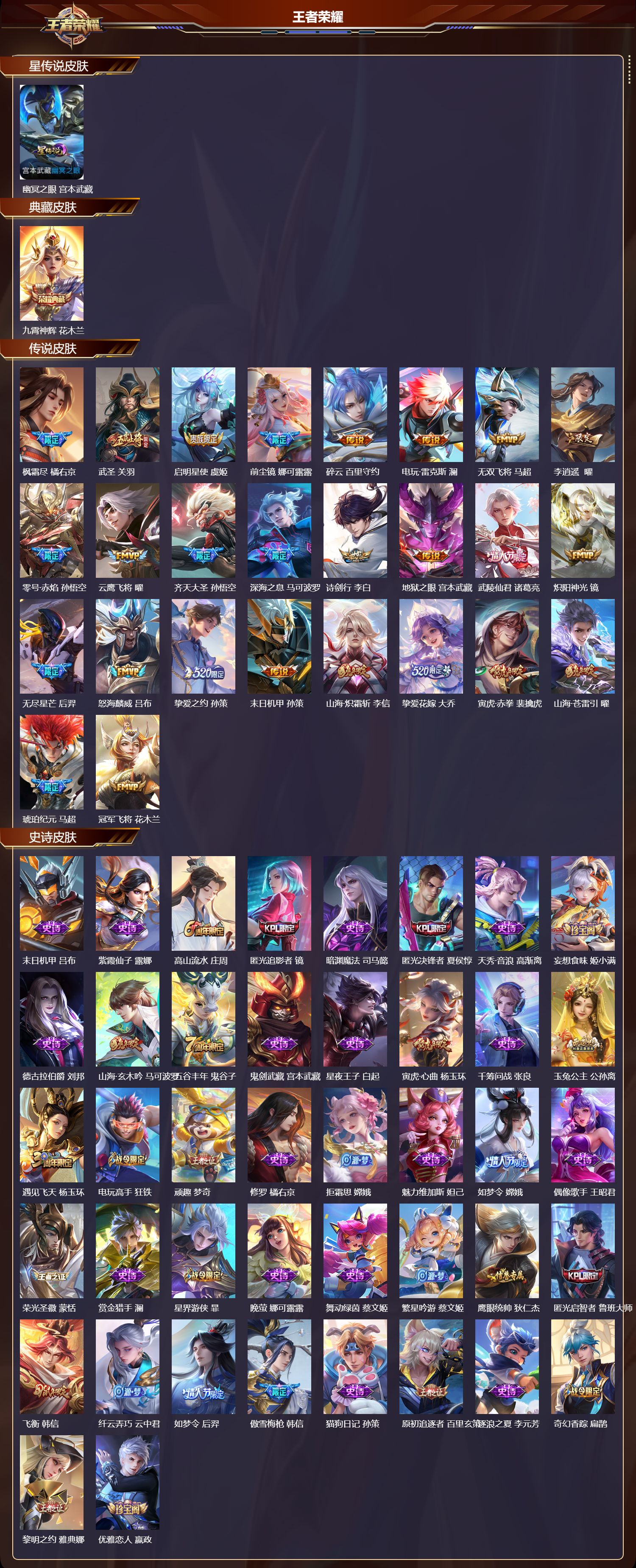 WZMK3414399王者荣耀账号详情图2 WZMK3414399王者荣耀账号详情图2