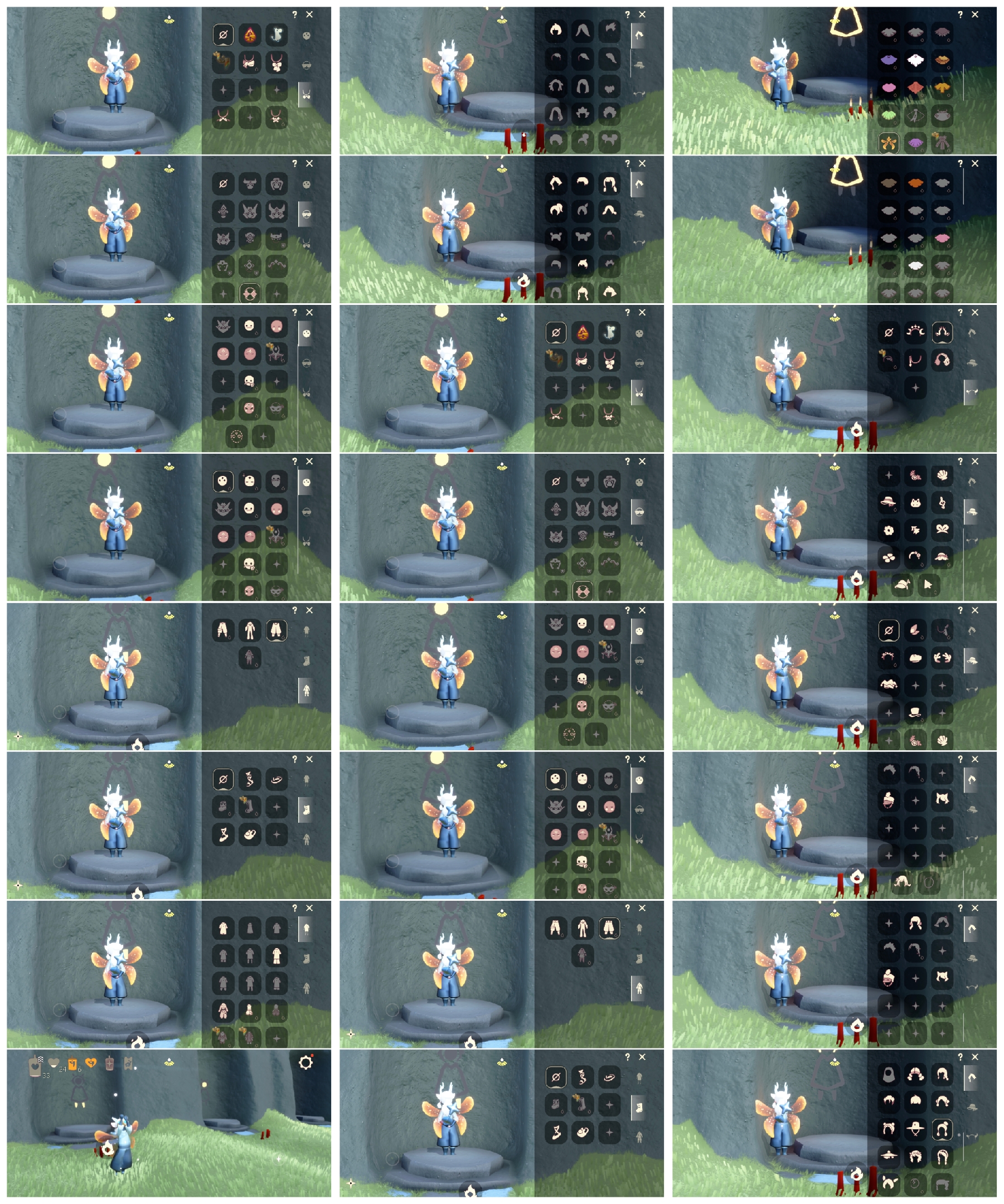光遇账号oppo渠道服HE0043 ✅渠道: OPPO ✅季节已毕业: 归巢半，姆明半 ✅热门复刻/活动:黑脸，矮人面具，