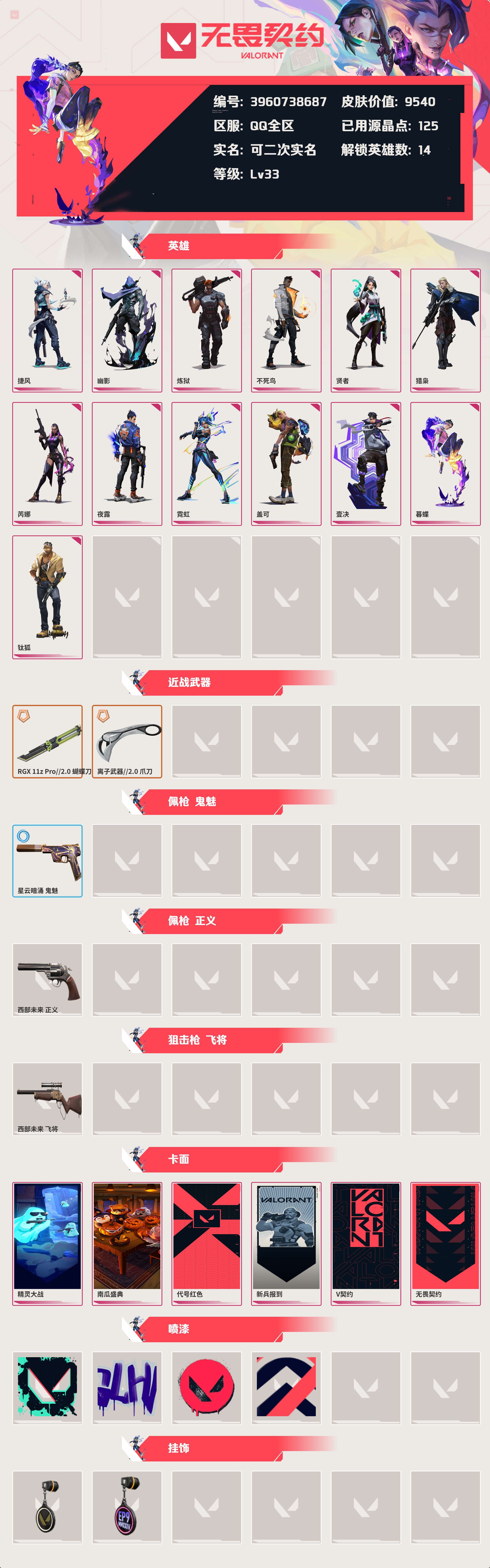 WWQYBY33787无畏契约账号详情图2 WWQYBY33787无畏契约账号详情图2