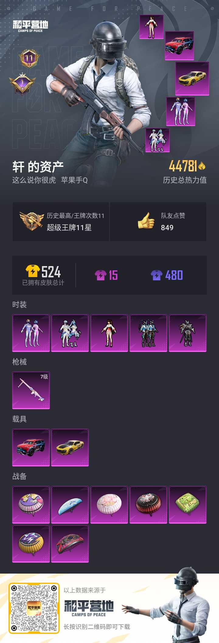 HPKG3169077和平精英账号详情图3