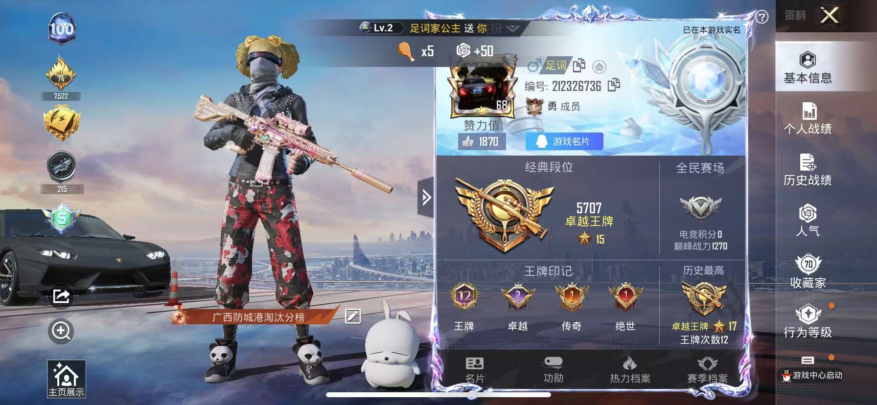 HPSJ3196154和平精英账号详情图8 HPSJ3196154和平精英账号详情图8