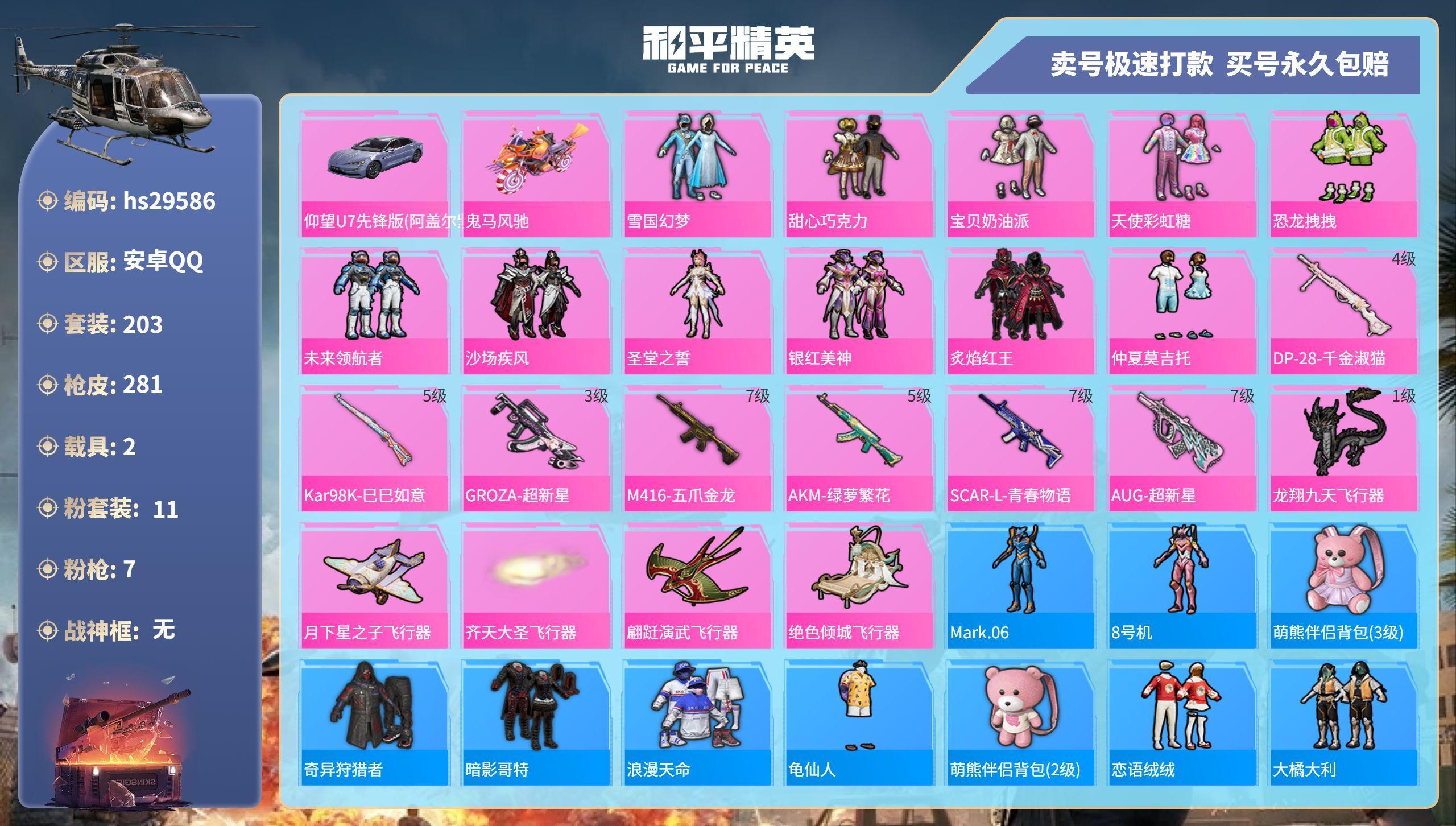 HPKG3203289和平精英账号详情图3 HPKG3203289和平精英账号详情图3