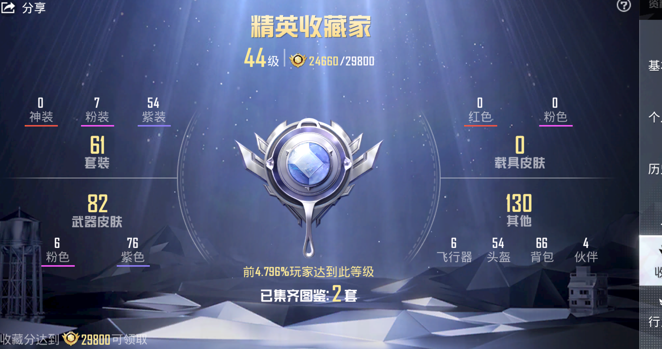 果Q裙子号！-4王牌印记-7粉装-6特效枪-0载具-30765热力值-59套装-88枪皮-J6084
【7粉装】,新星烈龙,暖暖奶龙,小可学妹,圣堂之誓,星梦奇缘,金丰海韵,烟云彩露
【6特效枪】S