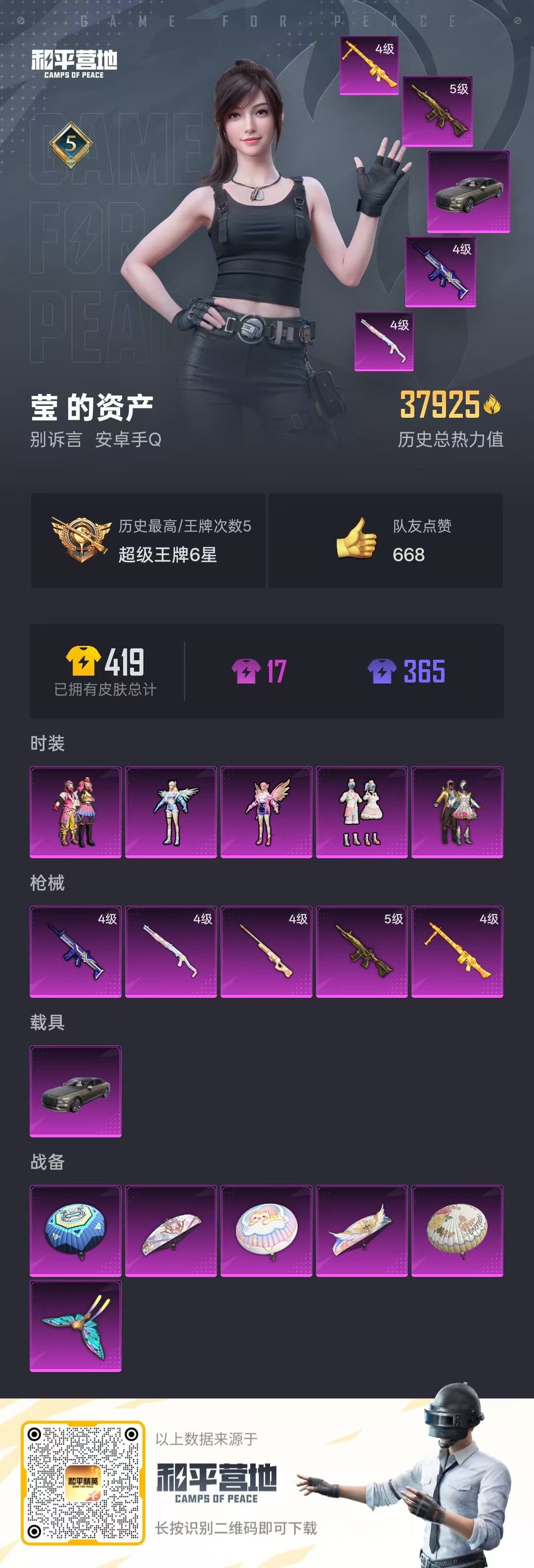 HPSJ3165473和平精英账号详情图7