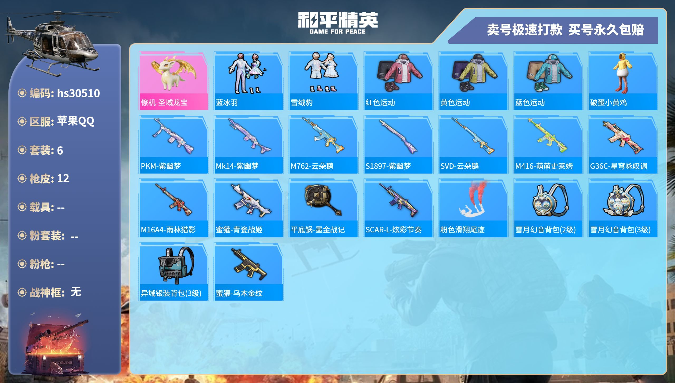 HPKG3229378和平精英账号详情图3 HPKG3229378和平精英账号详情图3