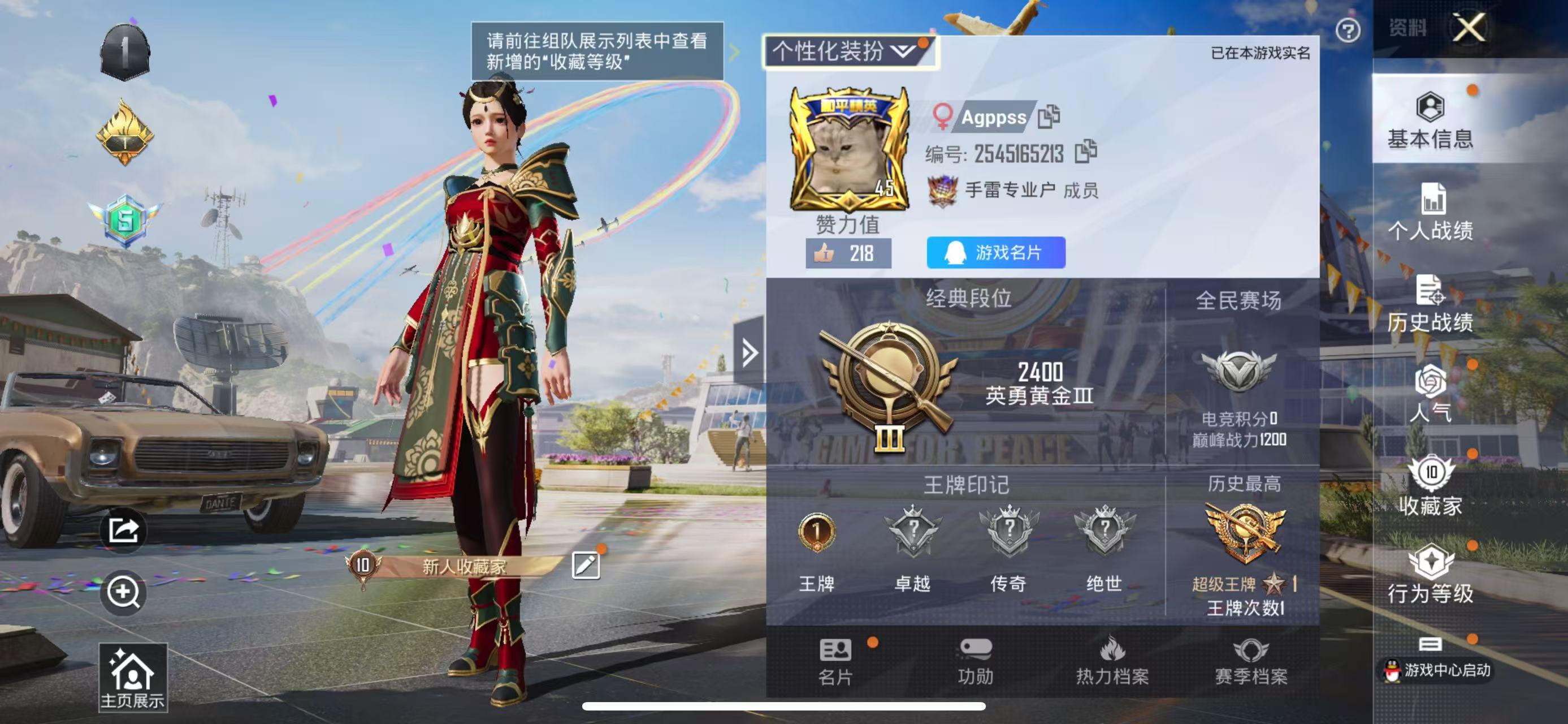 HPSJ3231607和平精英账号详情图5 HPSJ3231607和平精英账号详情图5