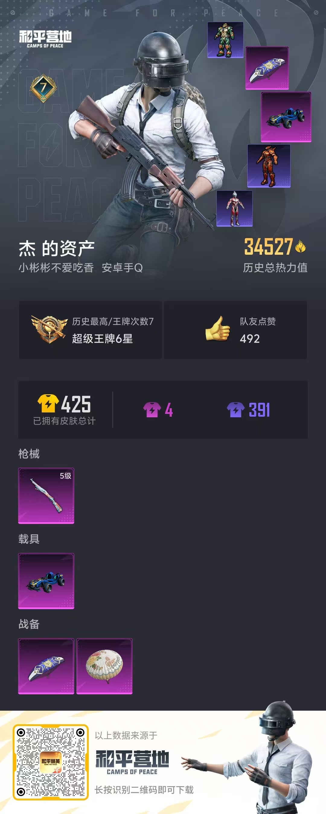 HPSJ3169741和平精英账号详情图7