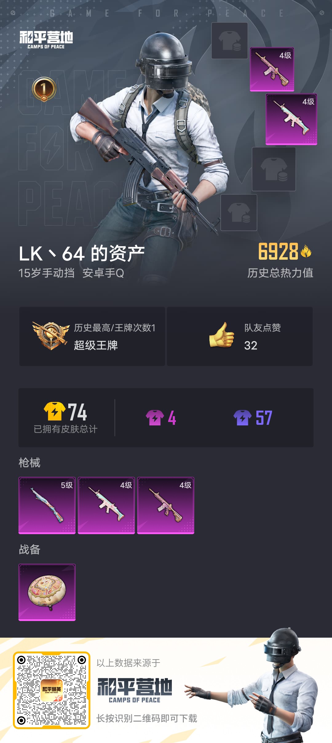 HPSJ3181320和平精英账号详情图4