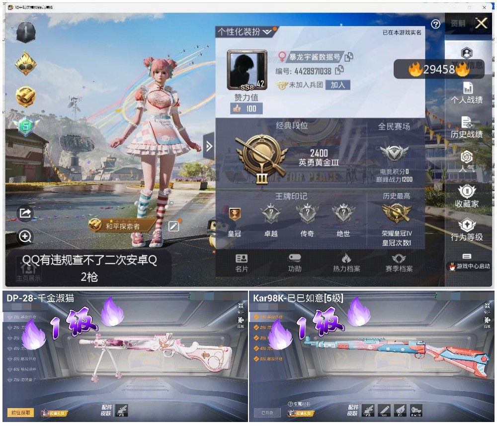 HPSJ3191489和平精英账号详情图5 HPSJ3191489和平精英账号详情图5