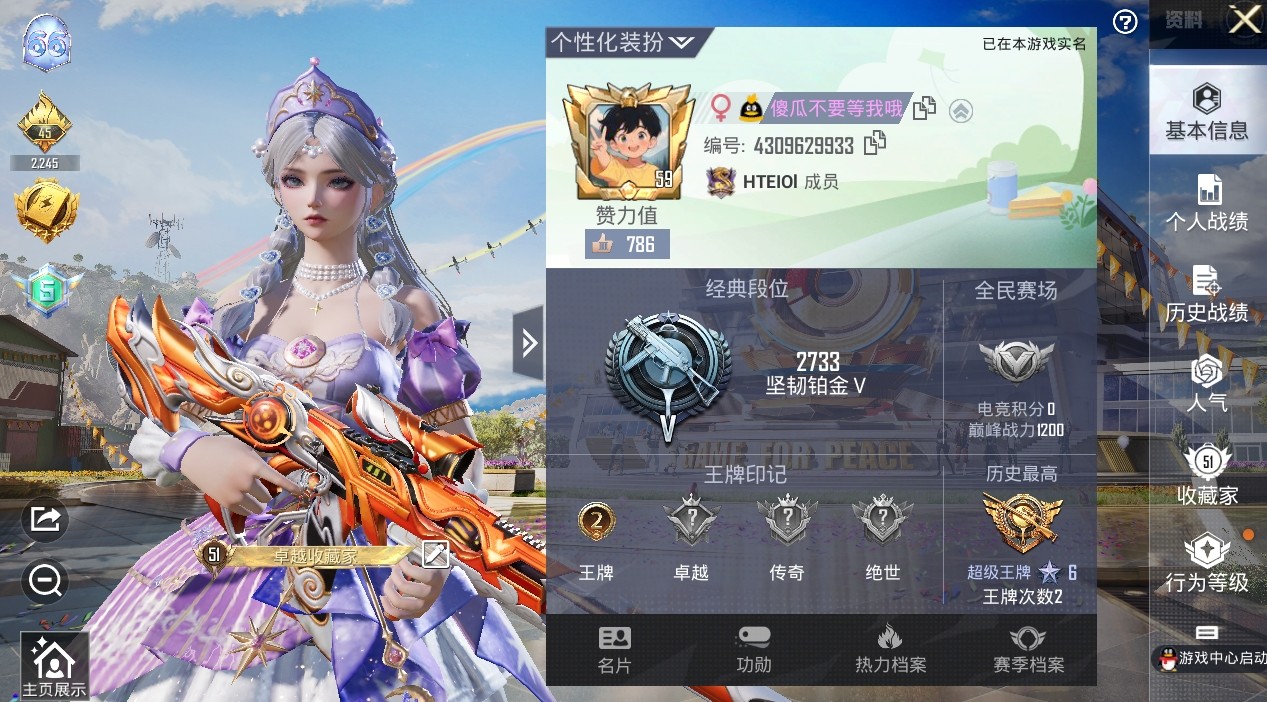 HPKG3265985和平精英账号详情图3 HPKG3265985和平精英账号详情图3