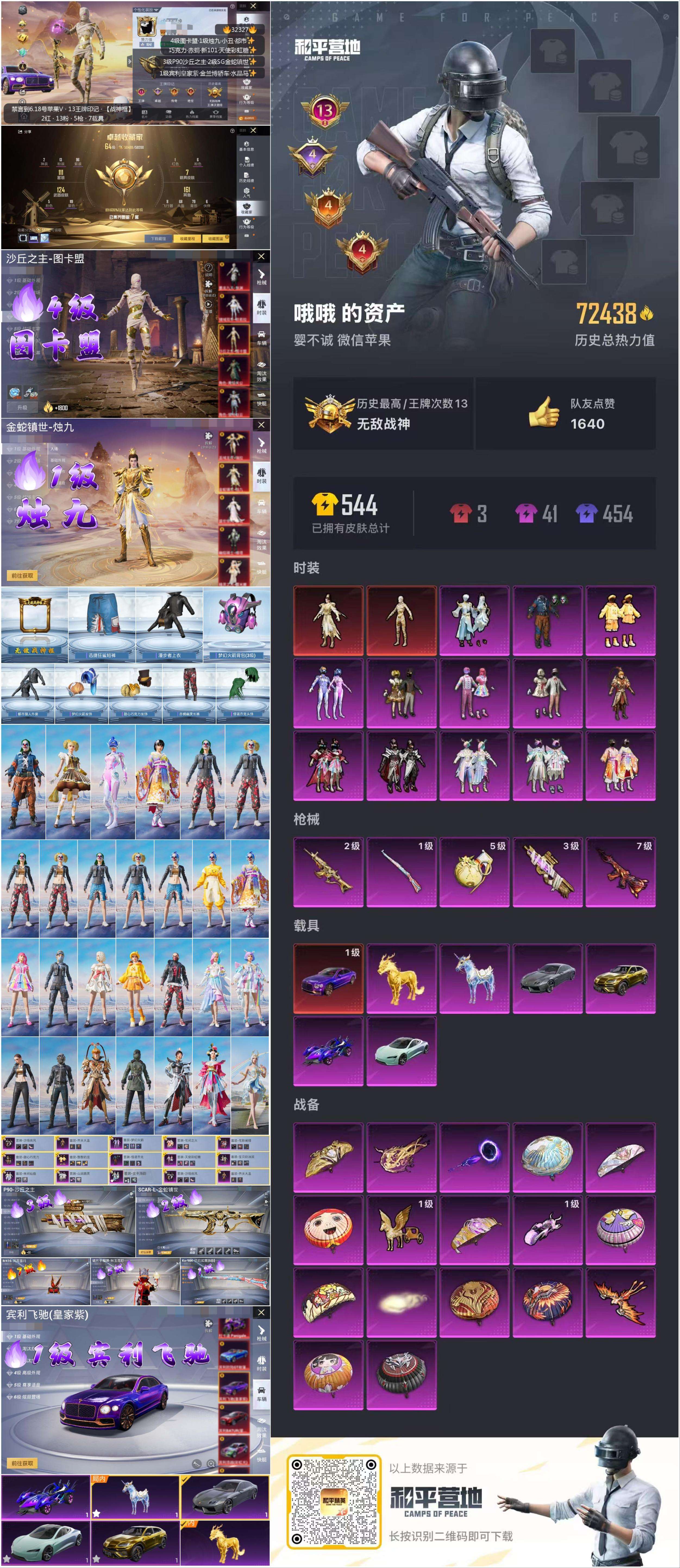 32327 苹果微信-13王牌印记-有战神框-13粉装-5特效枪-7载具-73016热力值-108套装-149枪皮-4卓越印记-4传奇印记
【13粉装】,梦幻火箭,甜心巧克力,宝贝奶油派,天使彩虹