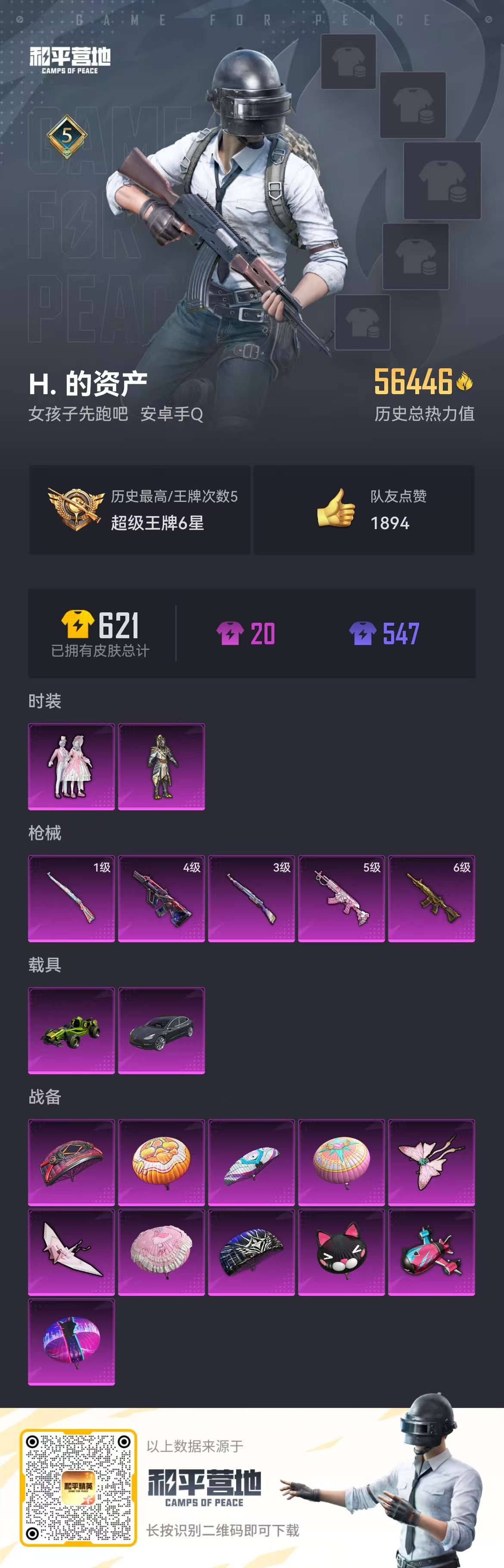 32403 安卓手Q-5王牌印记-2粉装-5特效枪-2载具-56446热力值-145套装-174枪皮-0卓越印记-0传奇印记
【2粉装】,金曜白虎,甜蜜誓约
【5特效枪】M416-五爪金龙-6级 