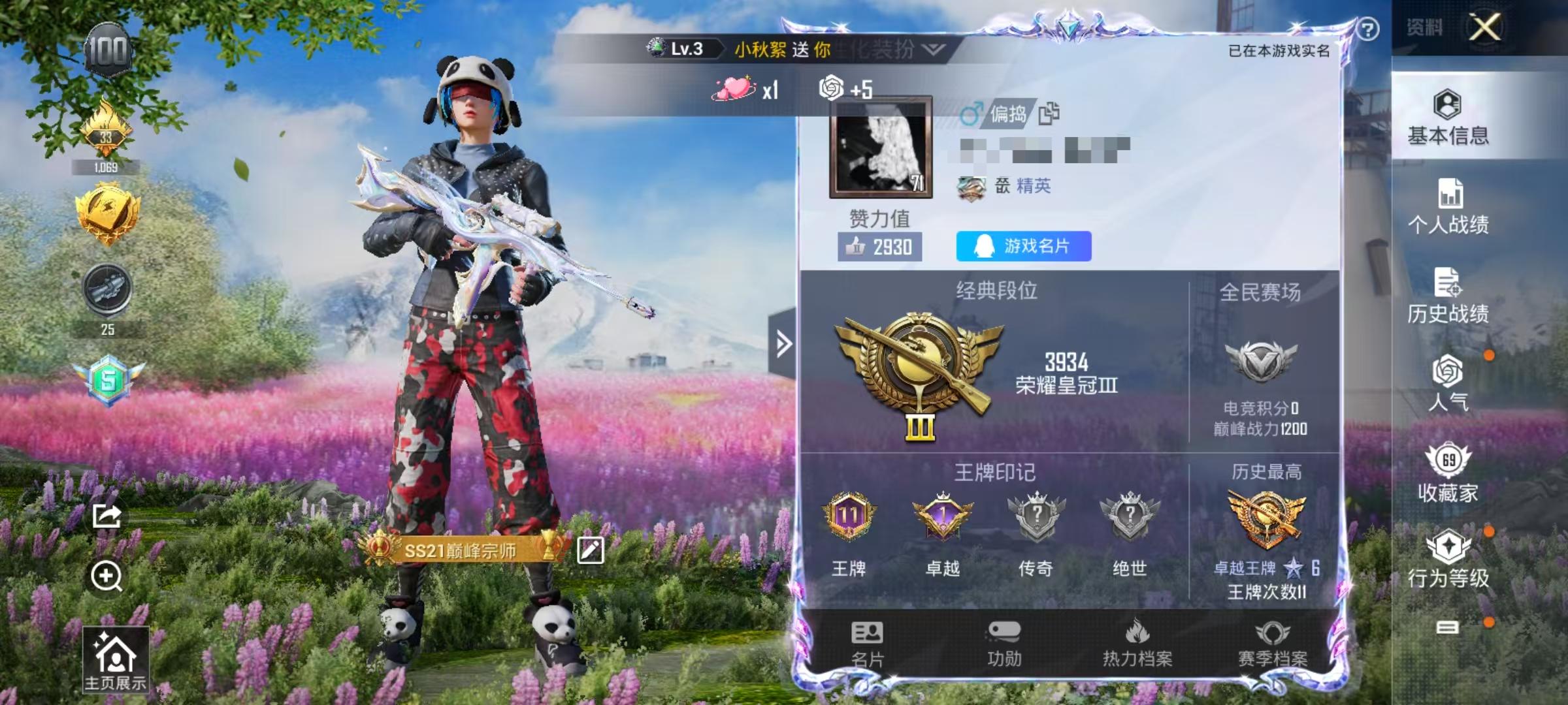 HPSJ3266271和平精英账号详情图2