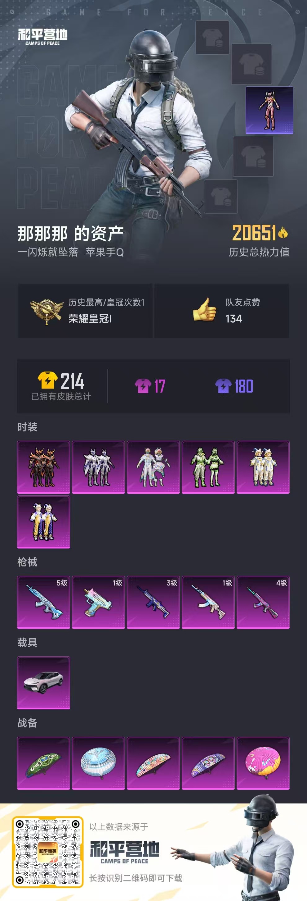 HPSJ3275931和平精英账号详情图3