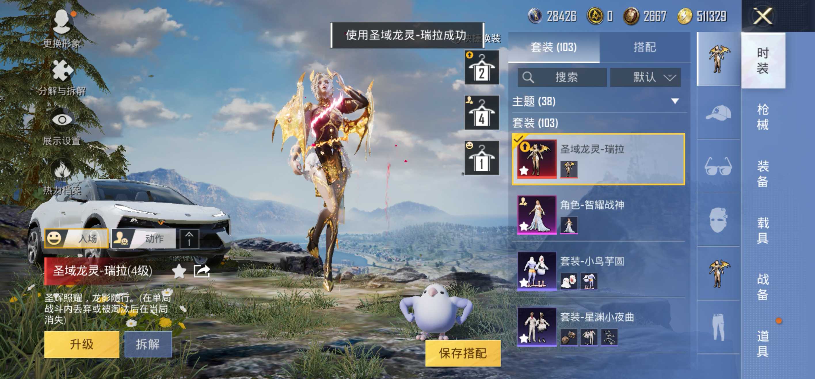 安Q红装号！4级瑞拉-4王牌印记-11粉装-4特效枪-2载具-59090热力值-100套装-172枪皮-1卓越印记-J6106
【11粉装】,缤纷油彩,蝶舞迷情,星穹咏叹调,幻星舰长,智耀战神,翎光