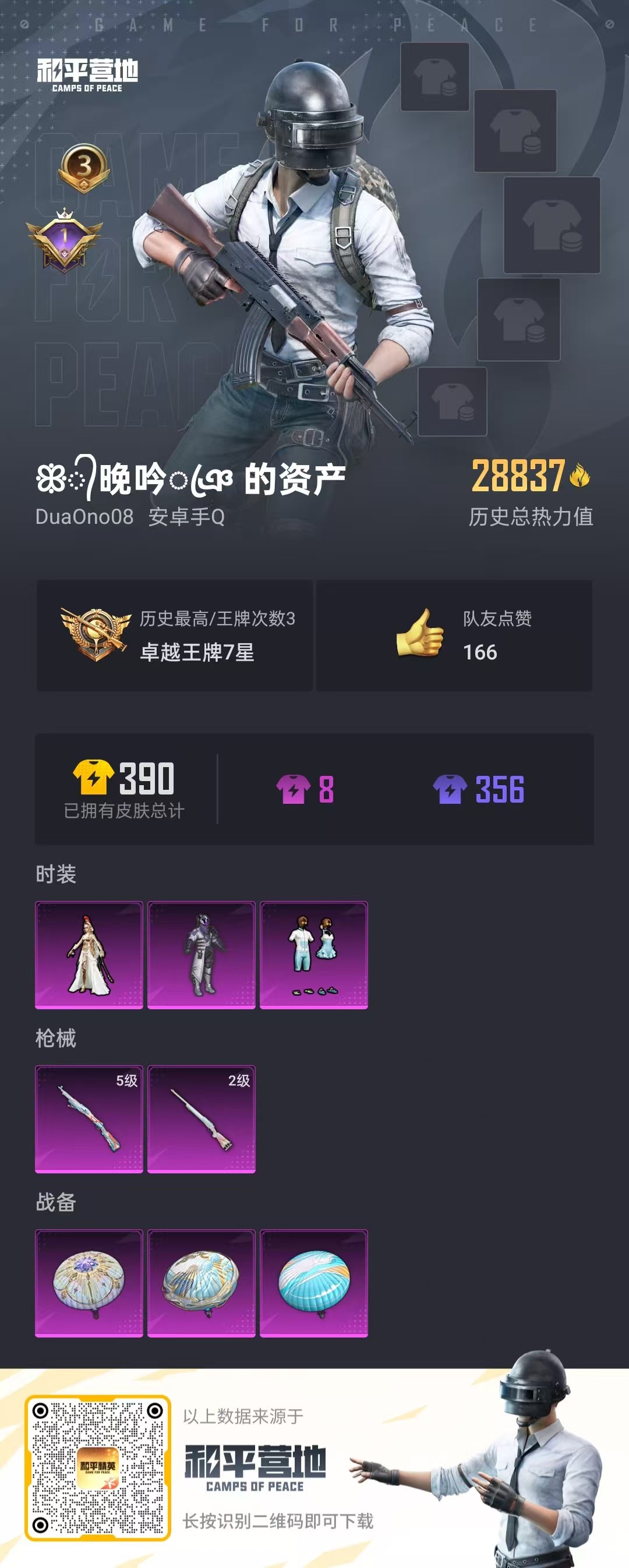 HPSJ3276500和平精英账号详情图3