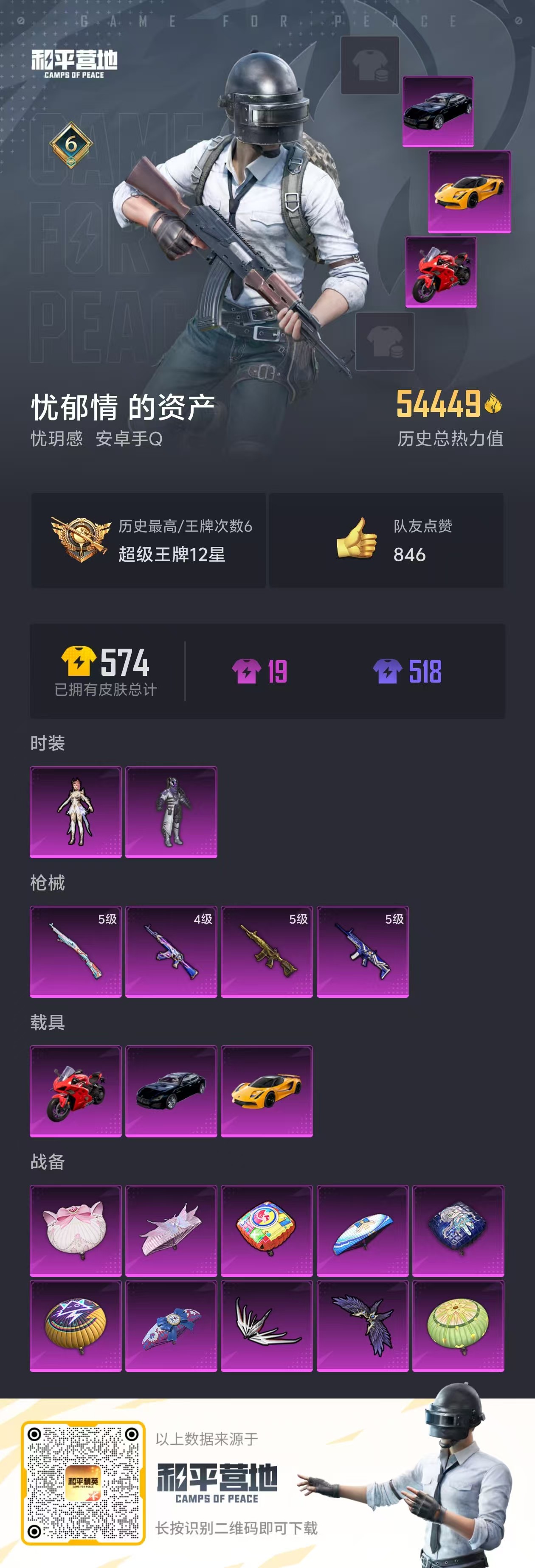 HPSJ3276445和平精英账号详情图4